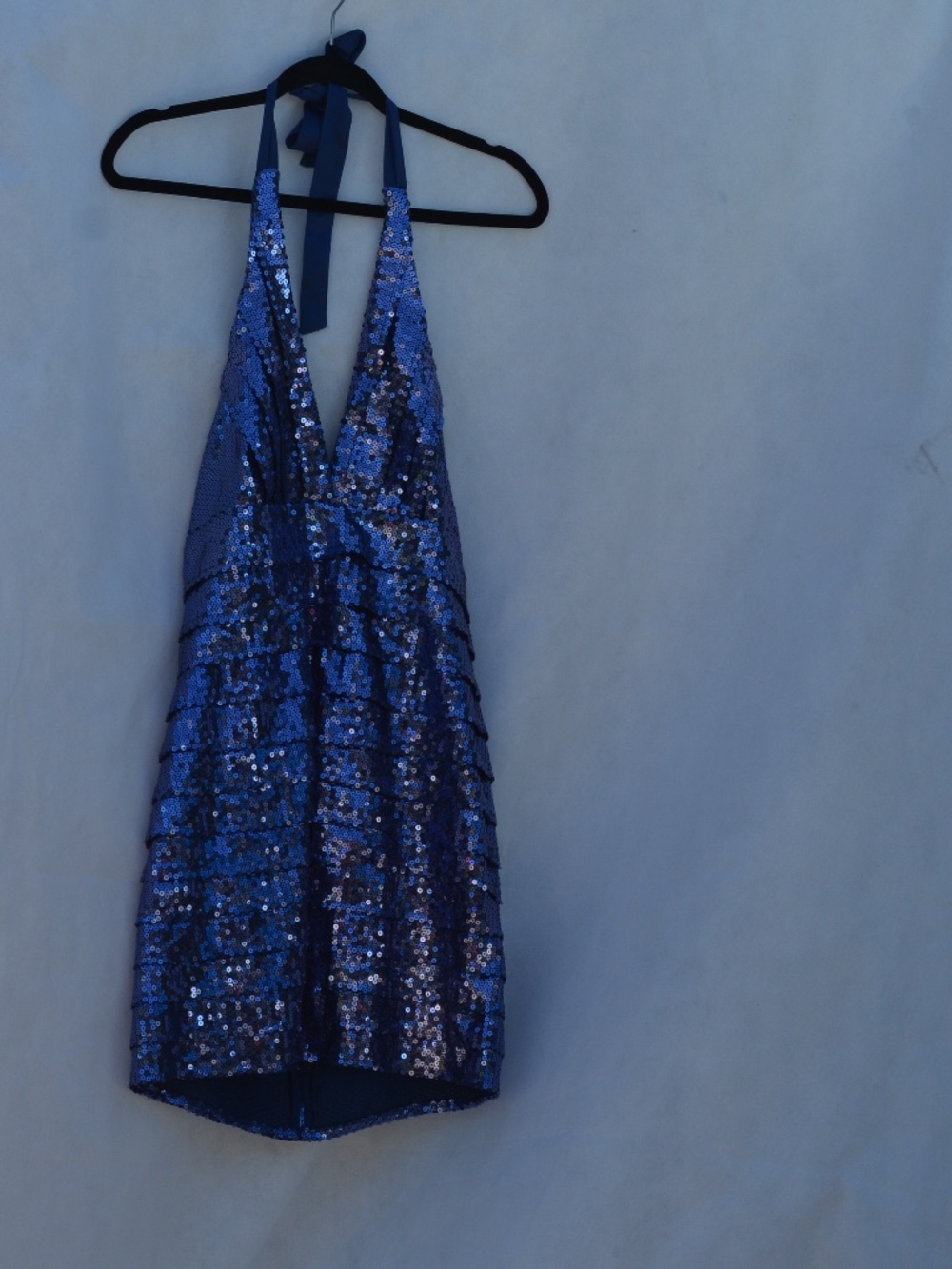 Purple Sequin Halter Dress SZ M by XXI